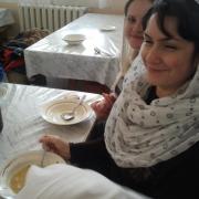 В паломнической трапезной